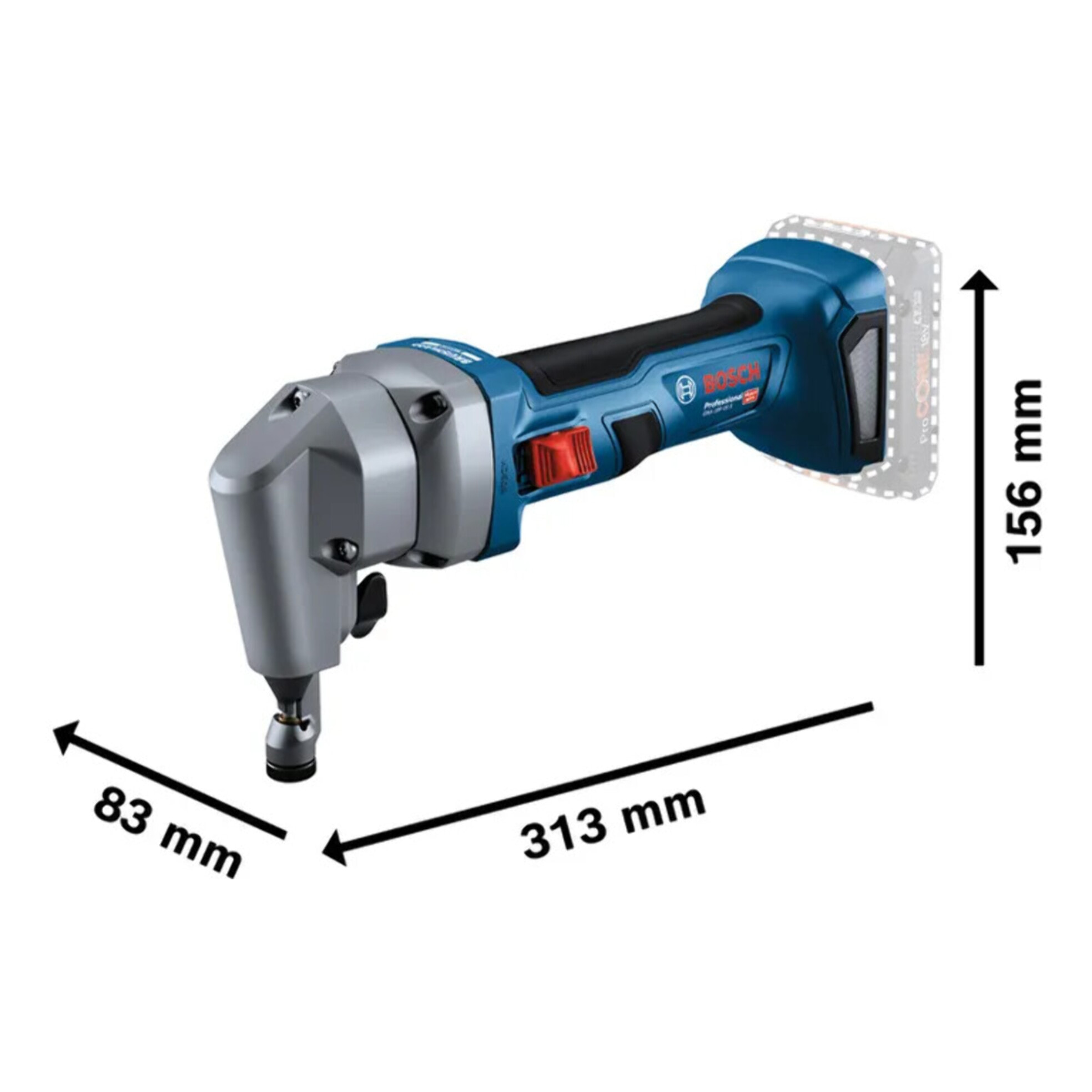 Grignoteuse BOSCH GNA 18V-16 E - Sans batterie, ni chargeur - 0601529600