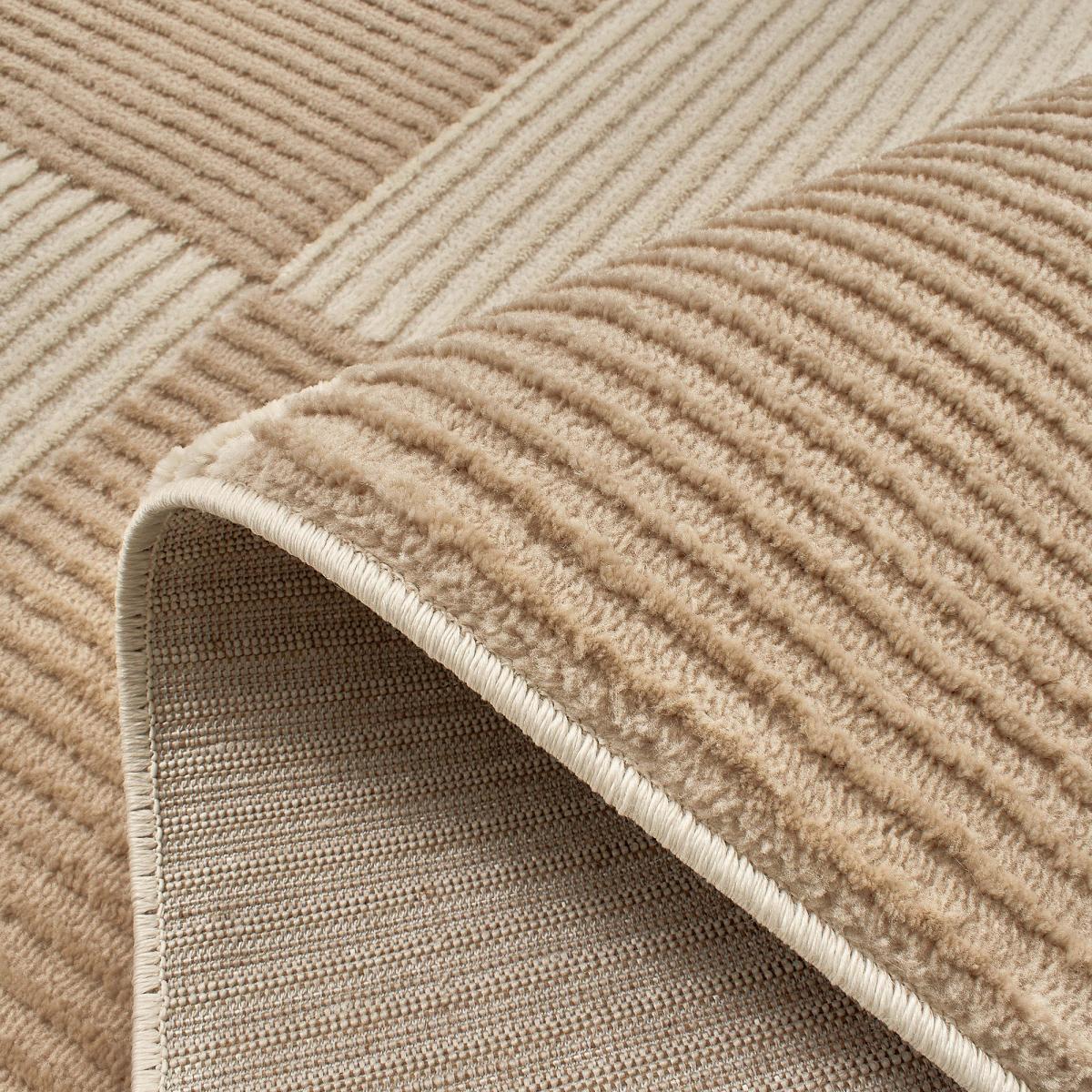 Tapis salon et chambre tissé motif géométrique COLU
