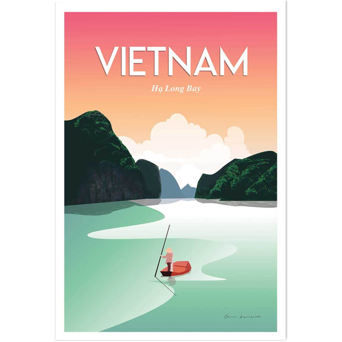 Affiche voyage Vietnam Baie Halong Affiche seule