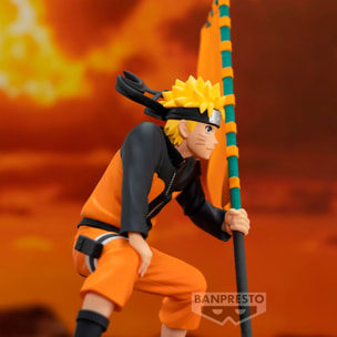 Naruto Shippuden Statua Naruto con Bandiera Narutop99 11cm Banpresto