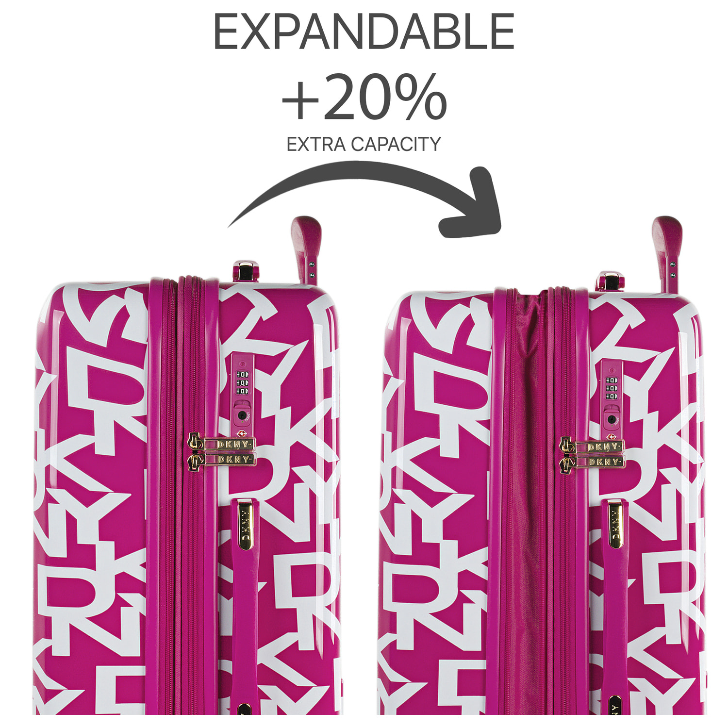 Juego De Maletas Pc Dkny Dkny-626 Signature Hardside Magenta