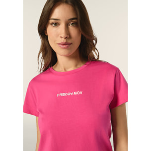 T-shirt donna girocollo in jersey con piccola stampa