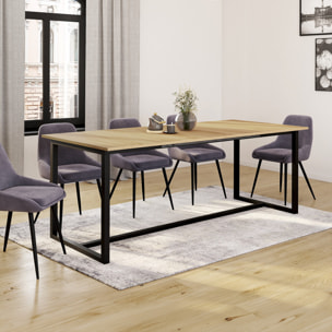 Table à manger extensible Memphis bois et noir 200-250cm