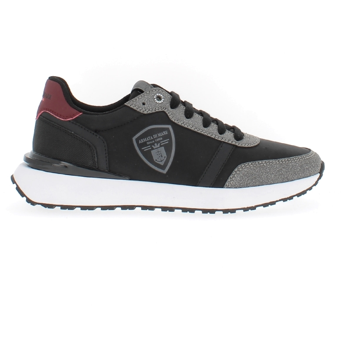 Armata di Mare Scarpe Uomo Sneakers Casual Stringate con Soletta Rimovibile in Memory Foam AMU W23D438 Dk Grey Black