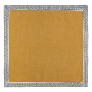 Ensemble nappe et 6 serviettes Inuit coton jaune ocre 250x150cm
