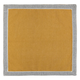 Ensemble nappe et 6 serviettes Inuit coton jaune ocre 250x150cm