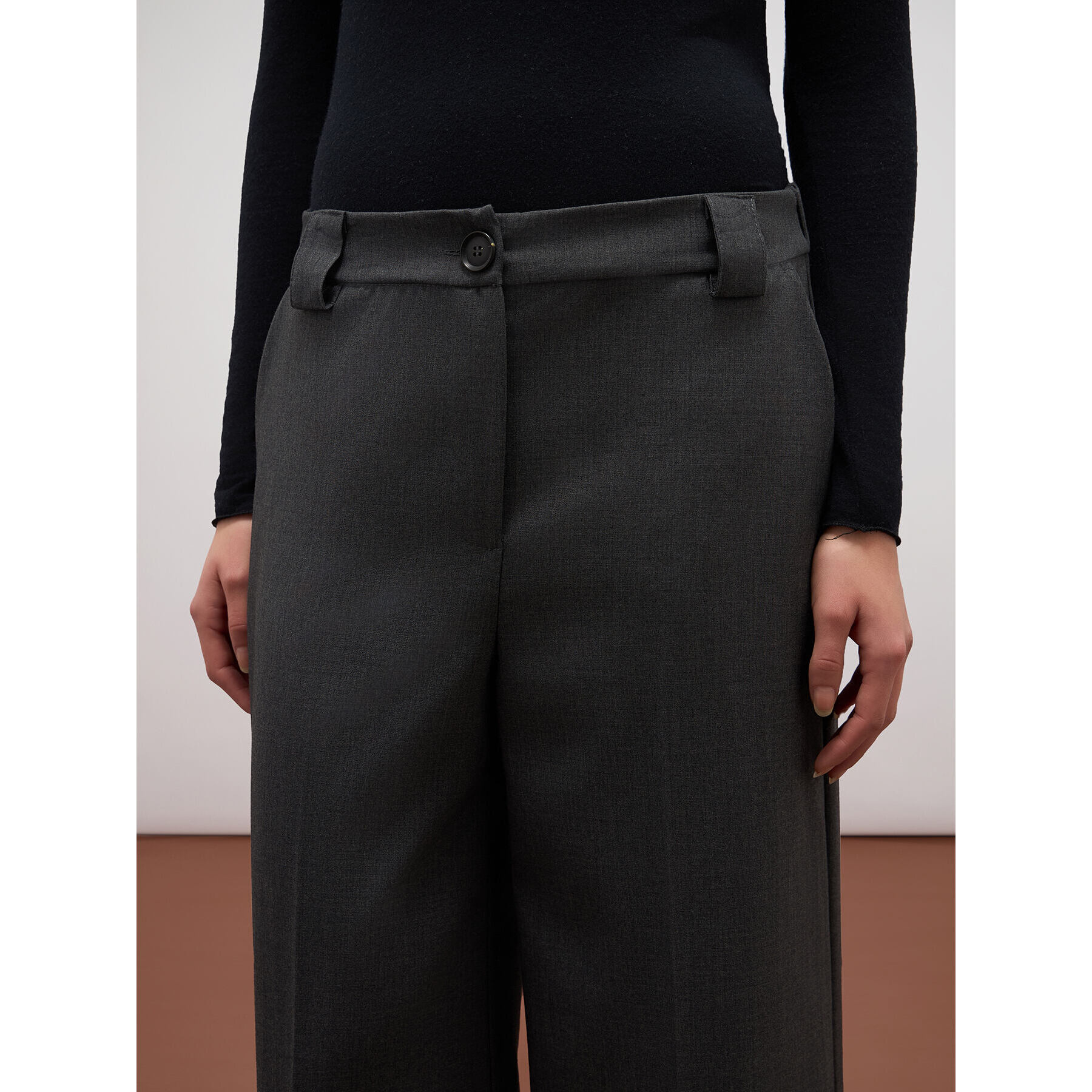 Oltre - Flannel palazzo trousers - Gris