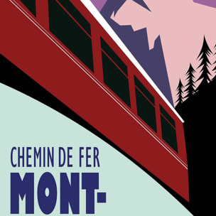 Affiche Terminus chamonix 4810m Affiche sous cadre bois