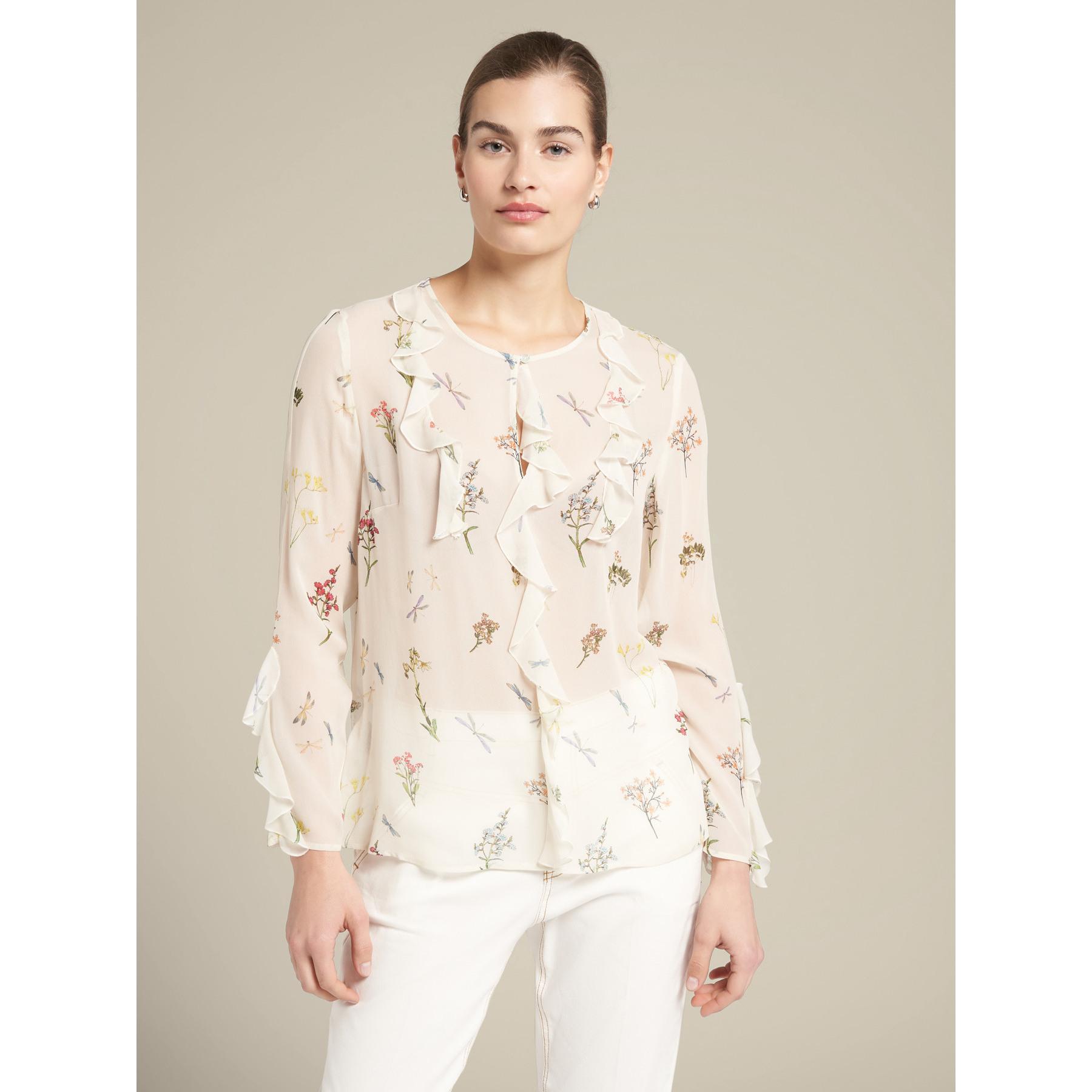 Elena Mirò - Blusa in georgette stampata - Beige