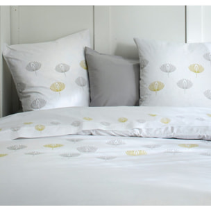Parure Housse De Couette 3pcs Coton Percale Cammy Gris