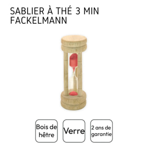 Sablier à thé 3 minutes Fackelmann Wood Edition