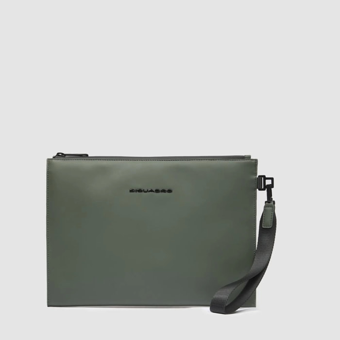 Piquadro Pochette porta iPad® 11 in tessuto gommato resistente all'acqua con tasca per AirPods®