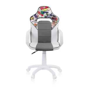 Silla gaming sticker gris DRW Sticker - Blanco - Gris DRW