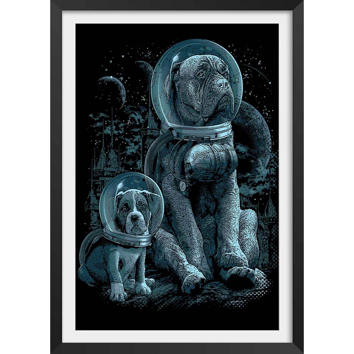 Affiche enfant la maison nous manquait  Affiche + cadre en bois - Noir