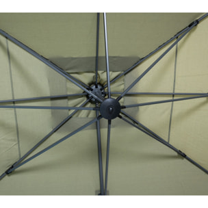 Parasol déporté 4x3m - vert mélèze - SAPHIR