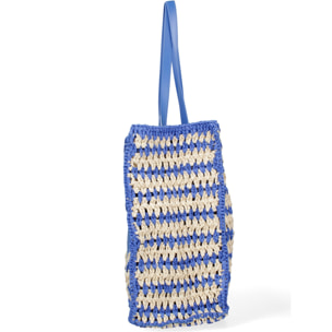 Borsa a spalla da donna - Modello False - Paglia intrecciata - 37.0 x 38.0 x 21.0 cm