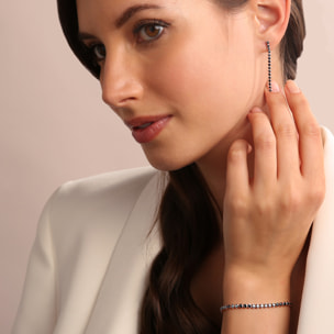 Orecchini Tennis Pendenti a Filo con Cubic Zirconia