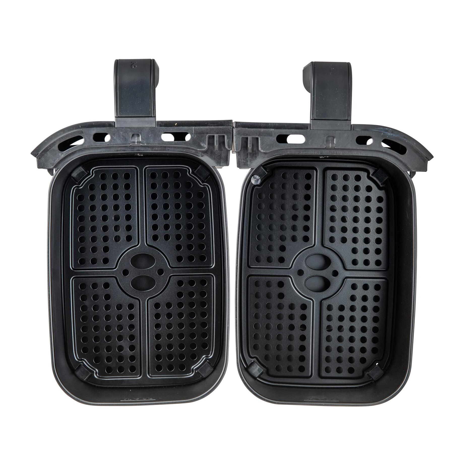 Freidroa de aire de 2100W y 2 Ollas de 3L con 8 Funciones, revestimiento antiadherente y pantalla LED SwissHome