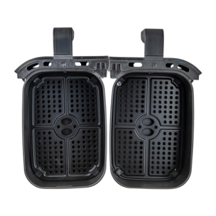 Freidroa de aire de 2100W y 2 Ollas de 3L con 8 Funciones, revestimiento antiadherente y pantalla LED SwissHome