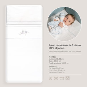 Triptico Coche Cigueña Oso Bco/Gris
