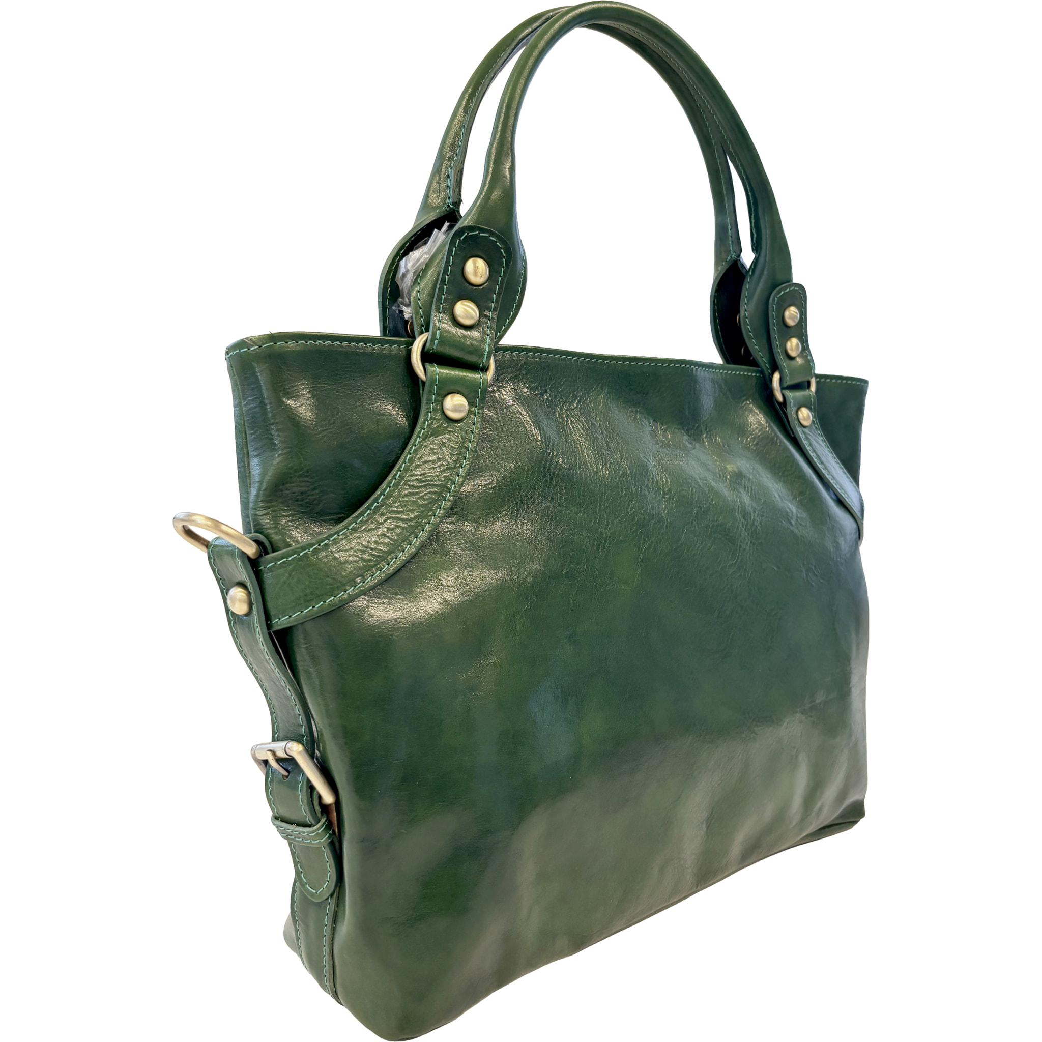Borsa a Spalla Borsa Shopper da Donna in Pelle Lucida con Tracolla Removibile
