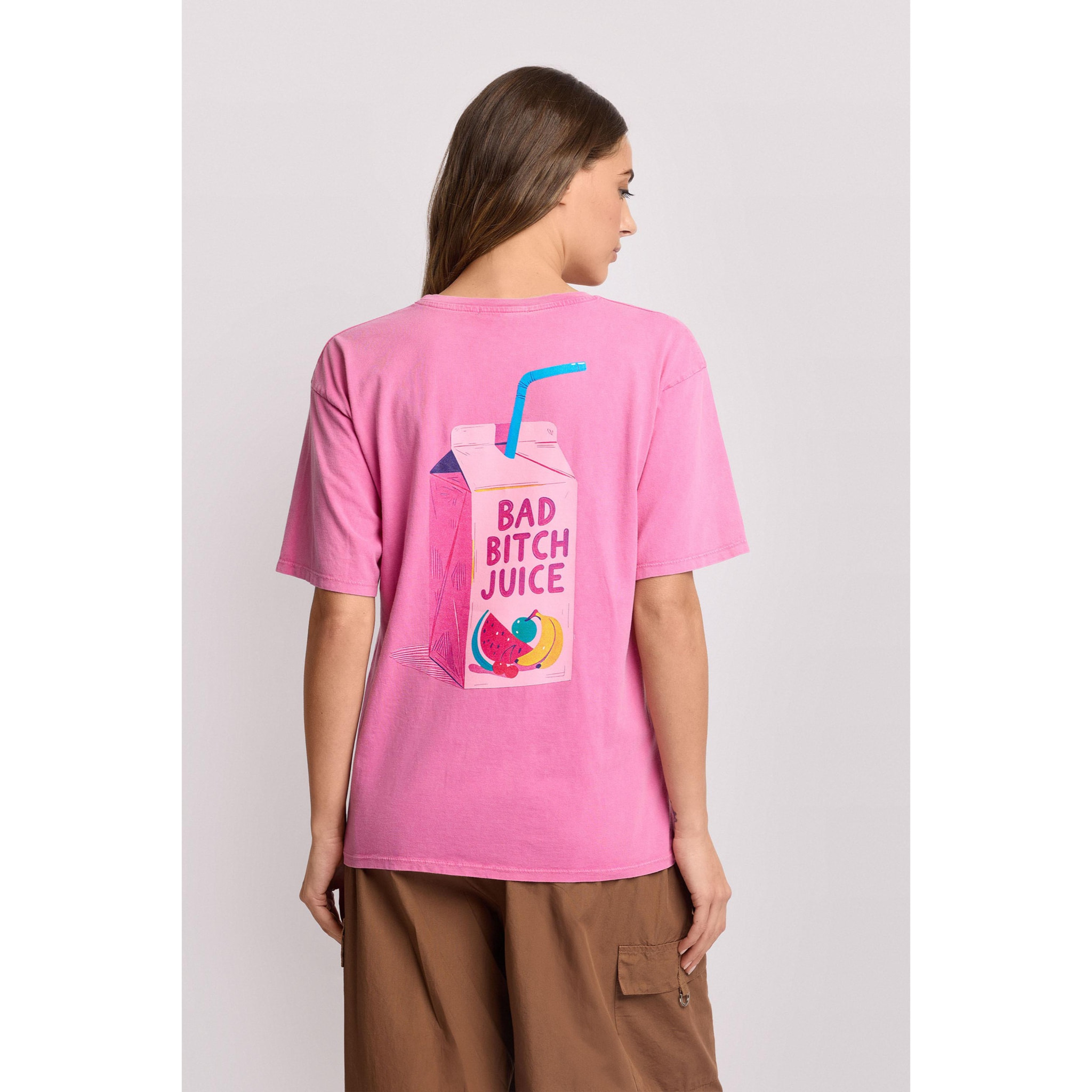 Kocca - T-shirt in cotone con stampa colorata Donna, Tinta unita, Girocollo