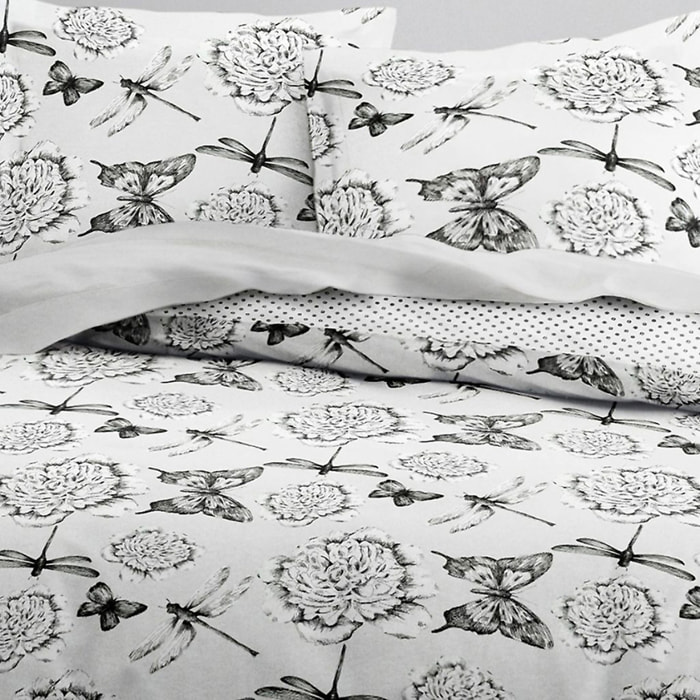 Parure Housse De Couette 3pcs 100% coton 57fils Blanc