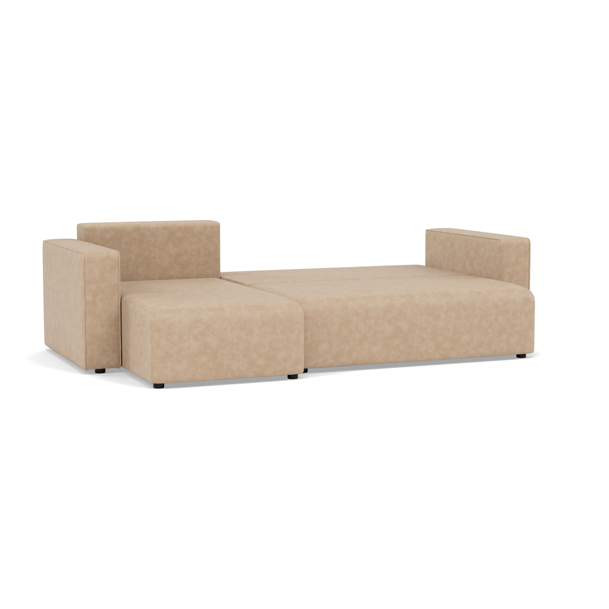Topaze - canapé d'angle réversible 4 places convertible avec coffre en simili - Beige