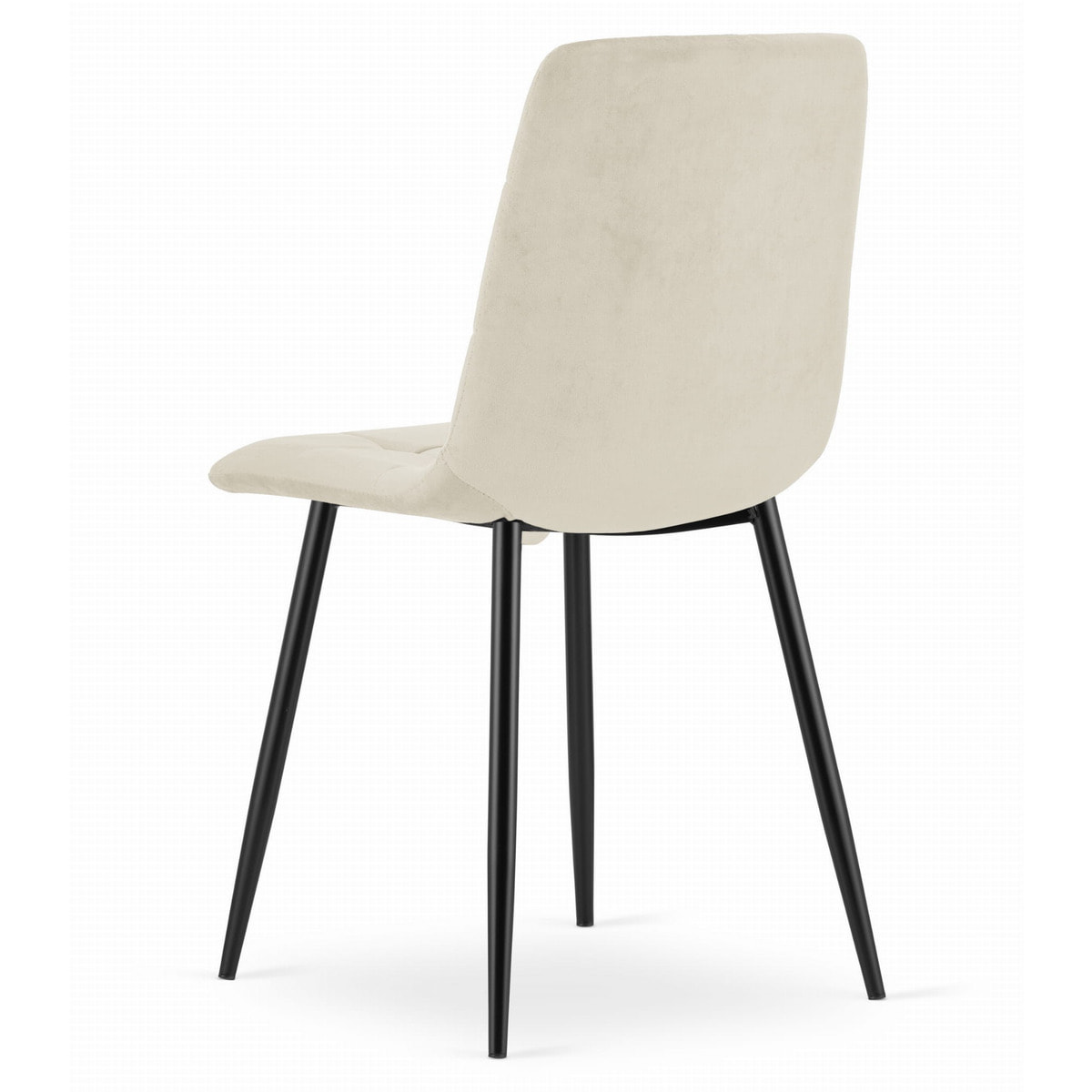 Sedia Kara in velluto beige con gambe nere