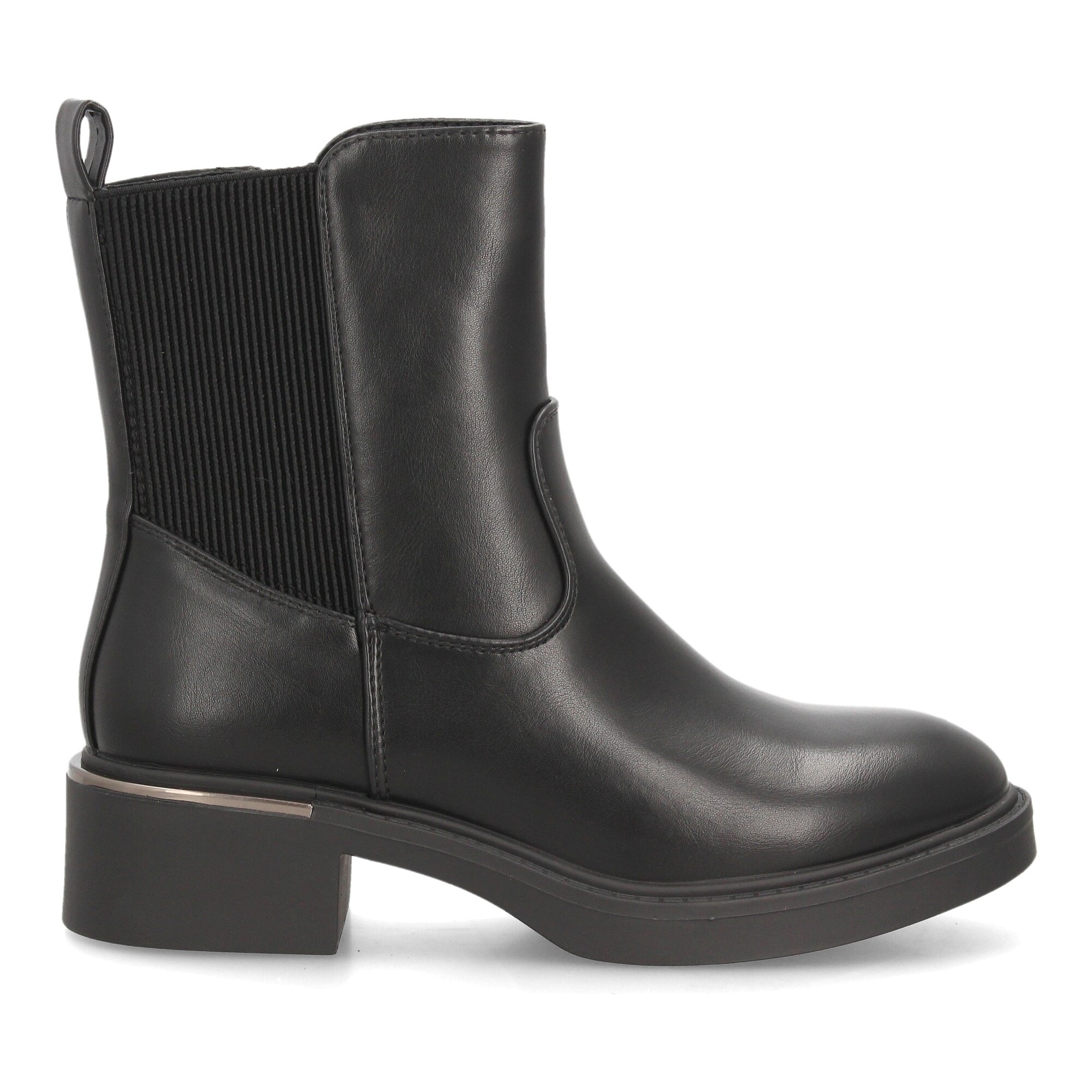 Botines Chelsea de mujer con tacón y detalle metálico