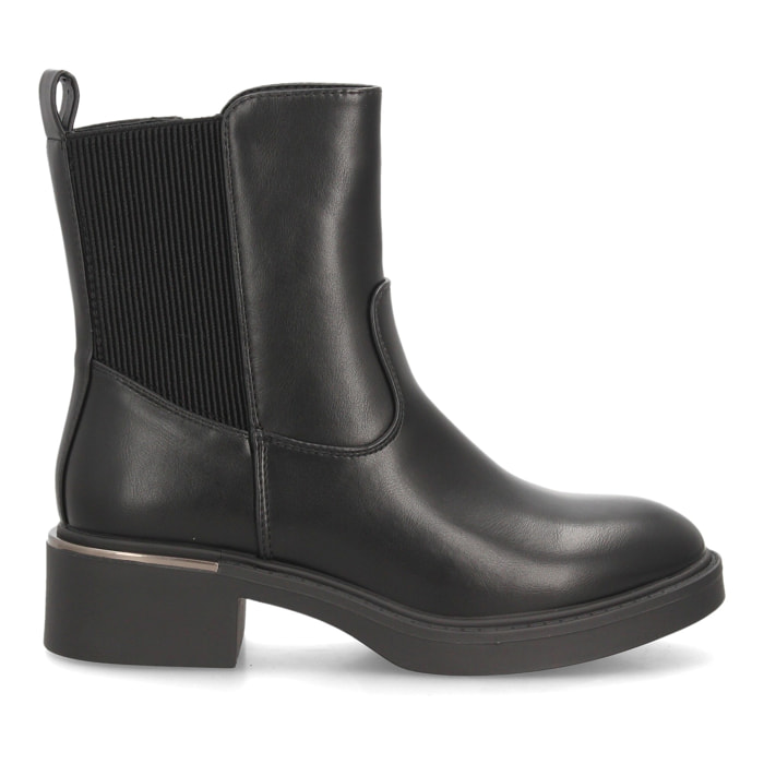 Botines Chelsea de mujer con tacón y detalle metálico