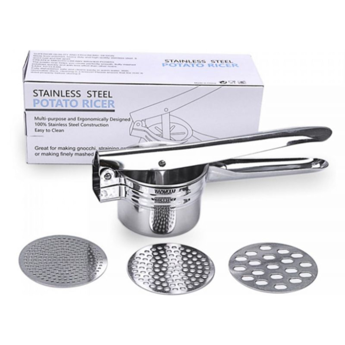 Presse-purée en acier inoxydable Herzberg HG8111