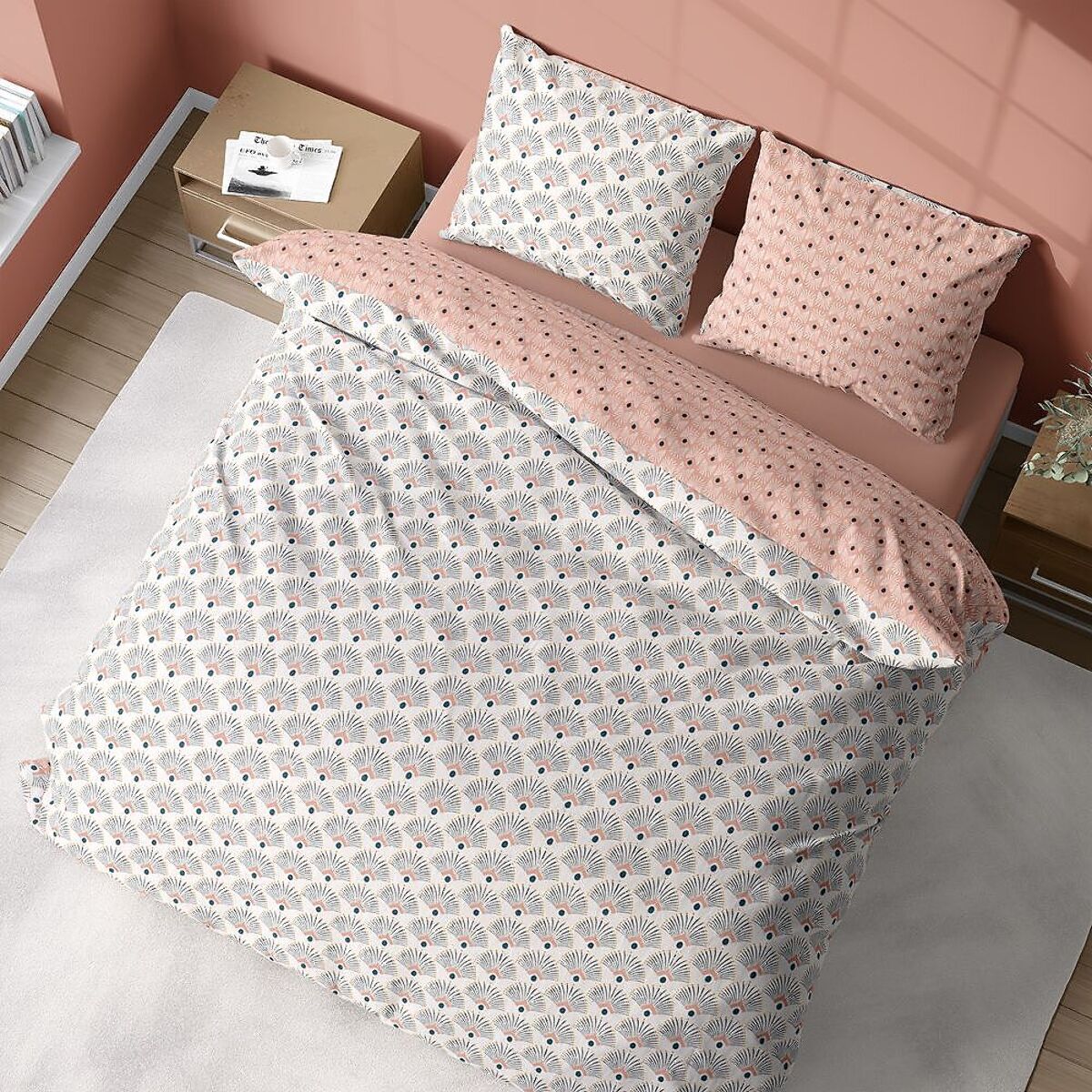 Parure Housse De Couette 3pcs 100% Coton Bio 57 Fils Mille