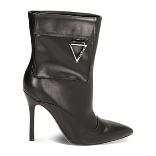 Stivaletti cargo neri, tacco 10,5 cm