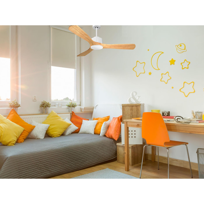 Ventilateur de plafond ø132 cm avec Wifi Réversible Hypersilence 40   W Blanc
