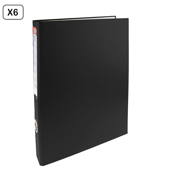 PACK 6 Pz. CARTELLA Fº 2 ANELLI NERO