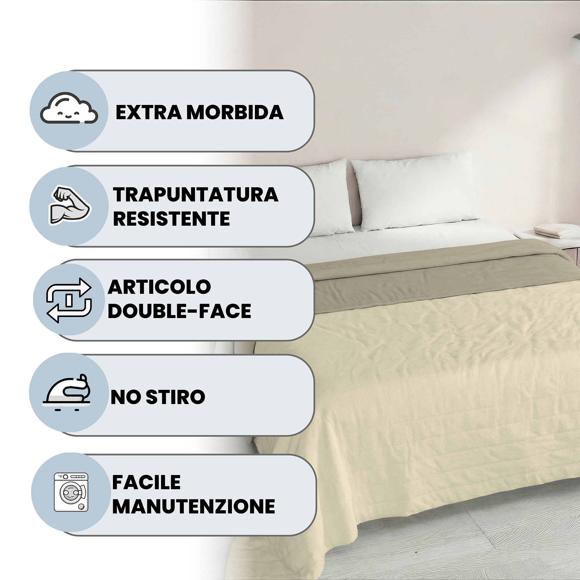 TRAPUNTINO GOLIA 100% Microfibra - Made in Italy