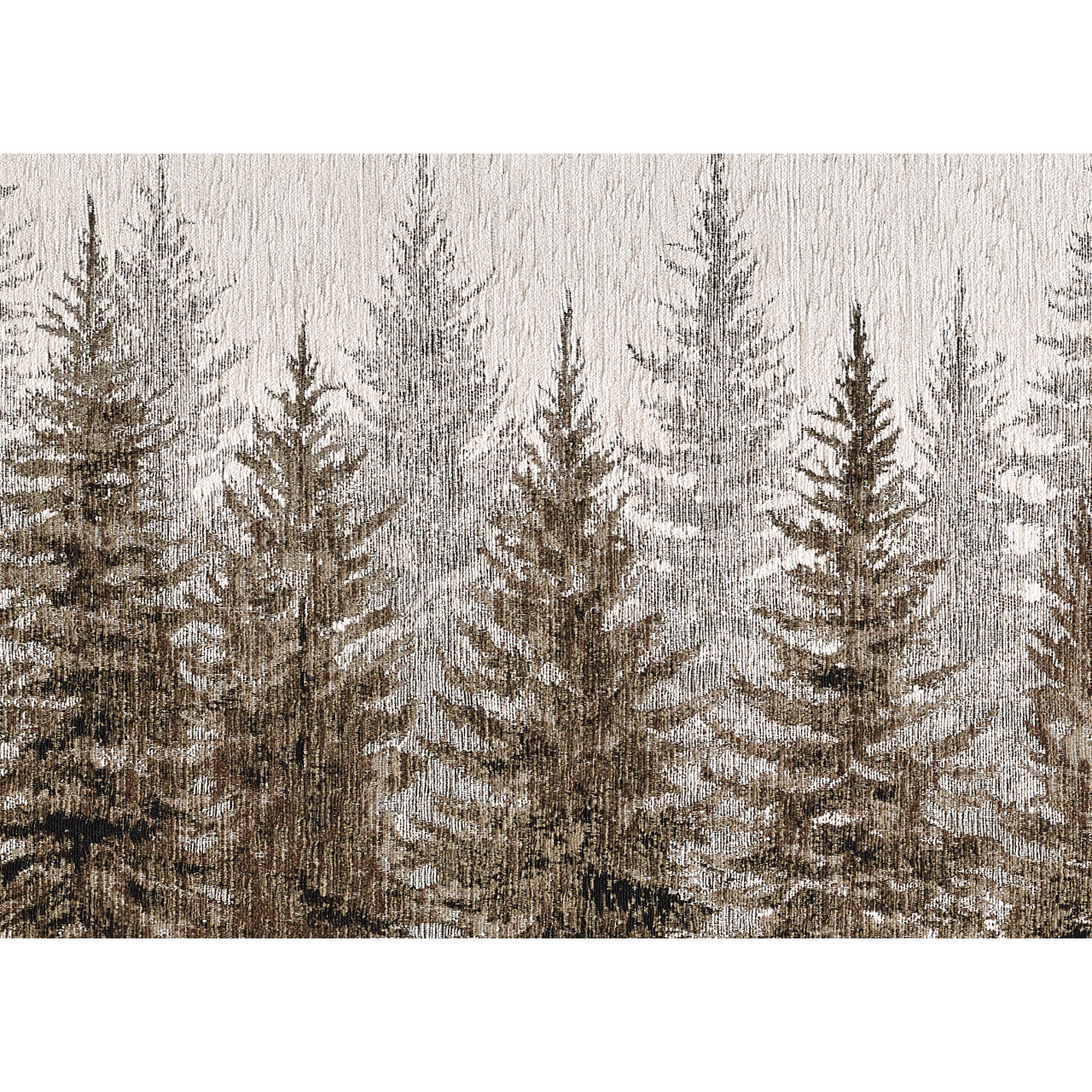 Tappeto Jacquard Ideale Cucina Ingresso Made In Italy Antiscivolo, Lavabile, Morbido Disegno Abeti Fango By Suardi