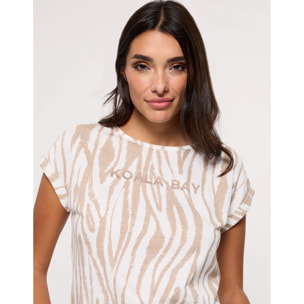 Camiseta Manga Corta Beige - Zebrira