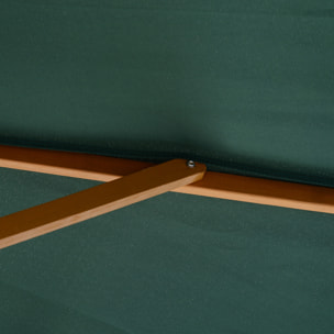 Sombrilla para Playa de Poliéster Madera 2,45x3m Verde