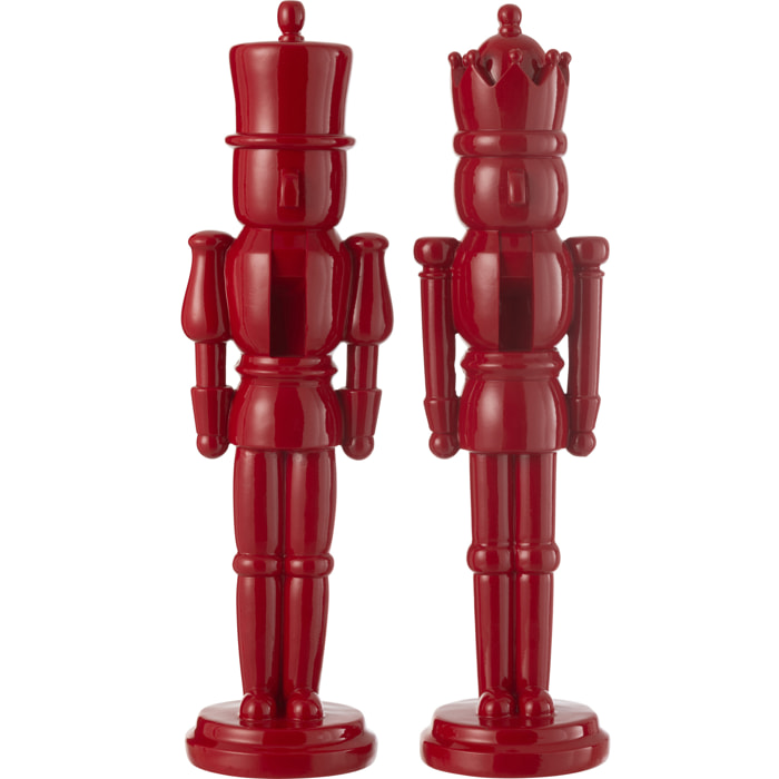 J-Line figurine Casse-Noisette - polyrésine - rouge brillant - large - 2 pcs