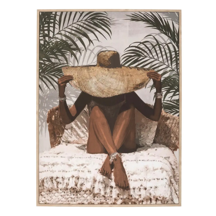 Toile encadrée "Eliane" bois 58x78cm