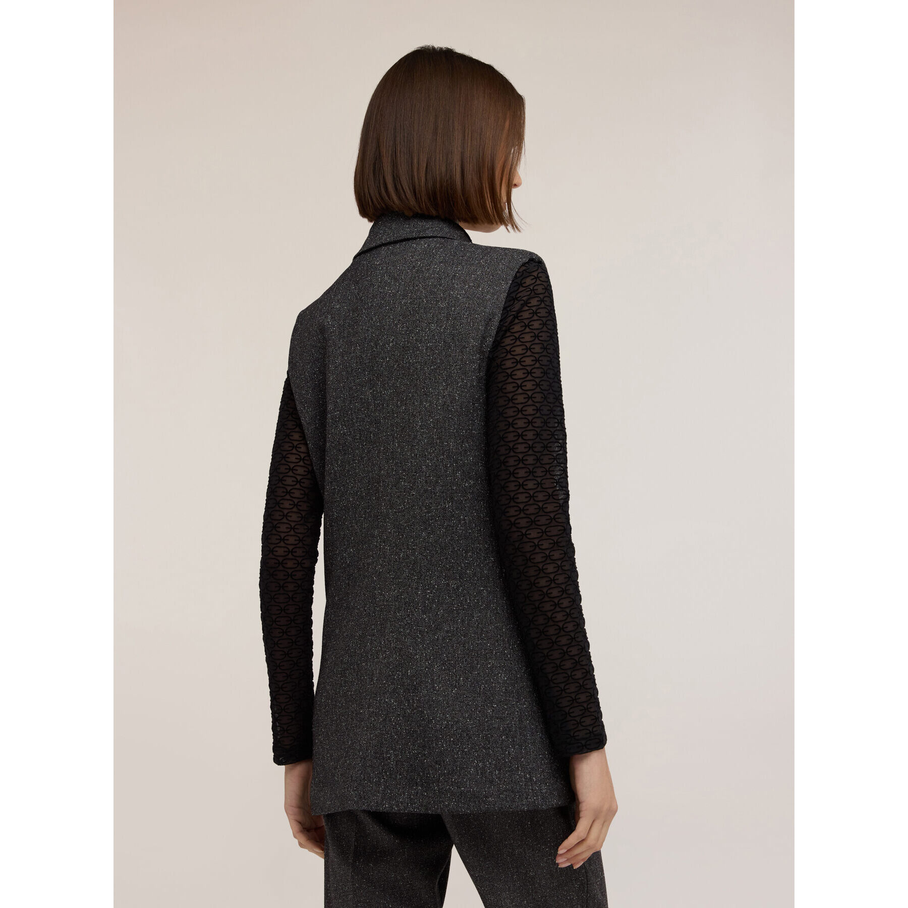 Motivi - Gilet sartoriale tinto filo con revers - Grigio