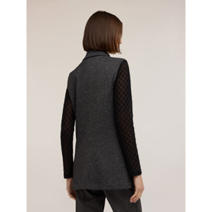 Motivi - Gilet sartoriale tinto filo con revers - Grigio
