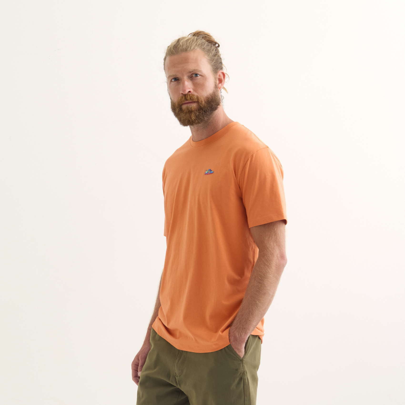 Camiseta MUNICH Heritage lifestyle hombre de algodón orgánico naranja