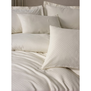 Parure housse de couette et taie(s) d'oreiller coton uni jacquard