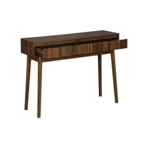 Console décor bois de noyer. 2 tiroirs - Linear