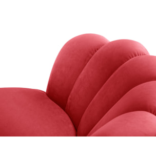Fauteuil "Kingston" en velours rouge