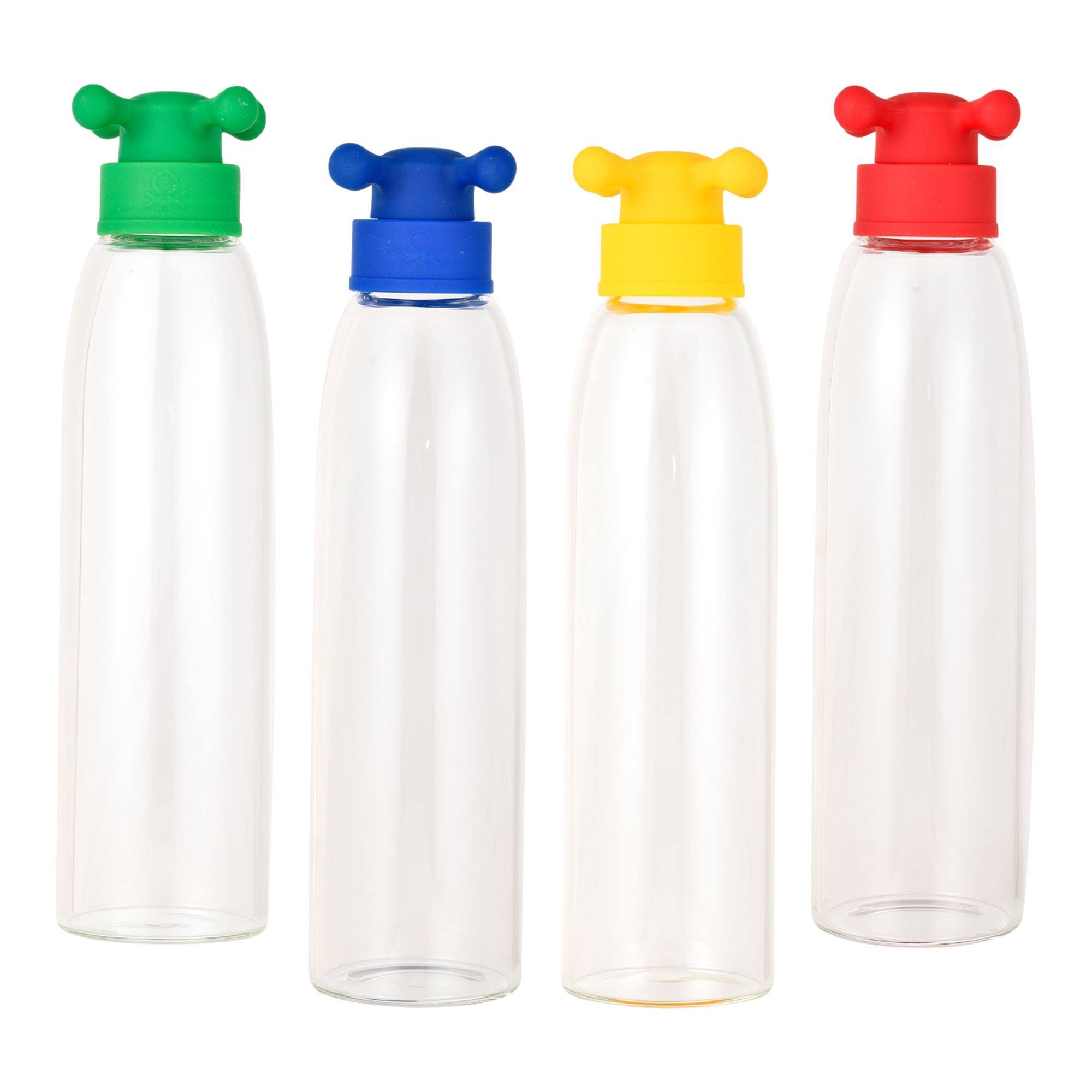 Set 4 botellas de agua 500ml rainbow color azul,rojo, amarillo y verde