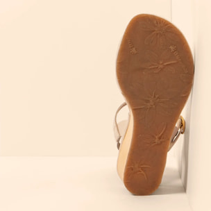 Sandalias con tacón N854 SOFT NAPPA CREAM/ GAIA color Cream